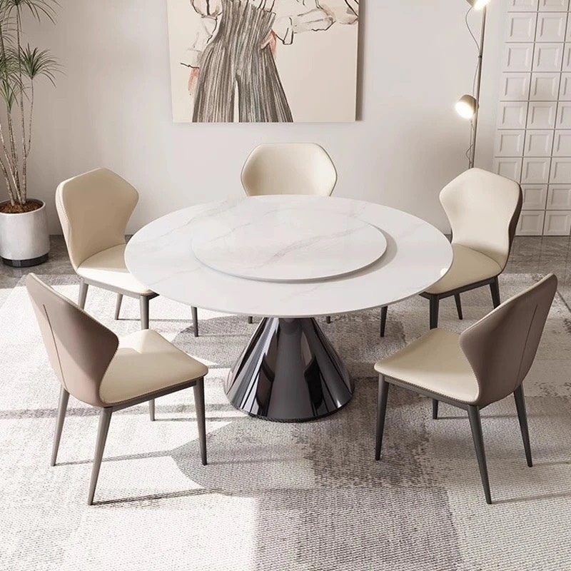 Bàn Ăn Gia Đình Tròn Xoay 2 Mặt Đá Ceramic - BA13 4