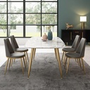Bàn Ăn Mặt Đá Phiến Ceramic Mạ Vàng - BA16 2