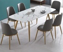 Bàn Ăn Mặt Đá Phiến Ceramic Mạ Vàng - BA16 3