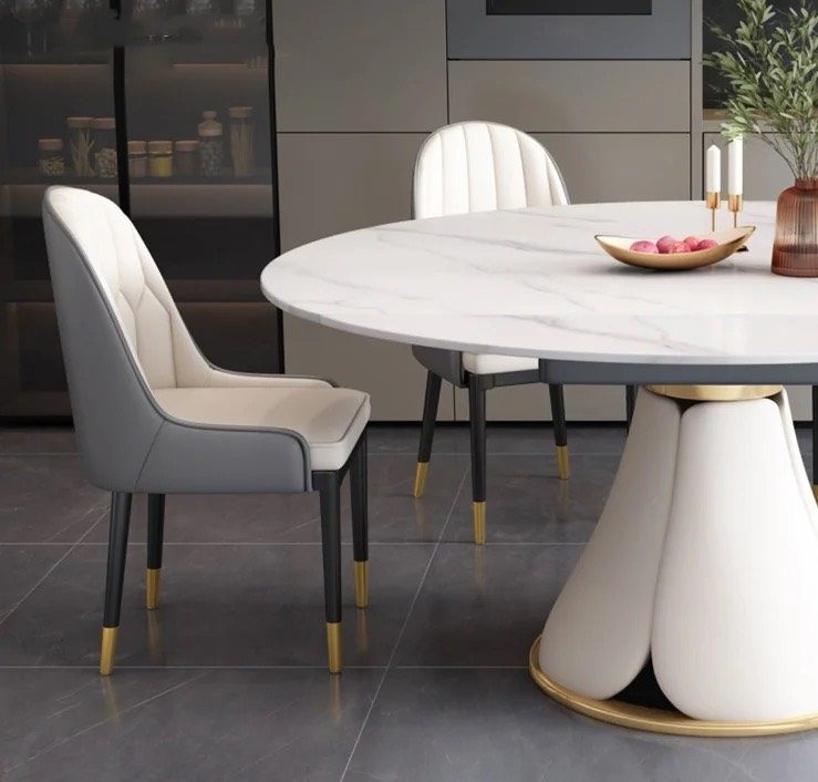 Bàn Ăn Tròn Xoay Hiện Đại Mặt Đá Phiến - BA17 1