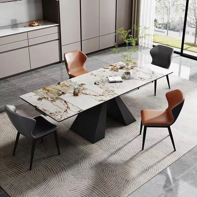 Bàn Ăn Rút 2 Đầu Đá Ceramic - BA18 4