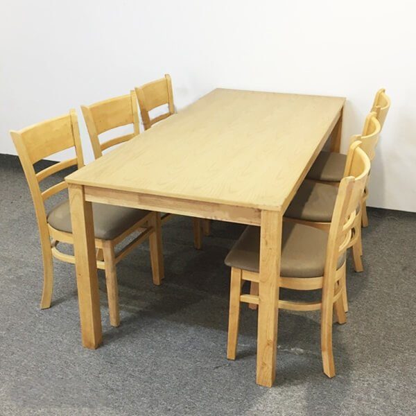 Bộ Bàn Ăn CaBin 6 Ghế Gỗ Màu Tự Nhiên - BGA11 1