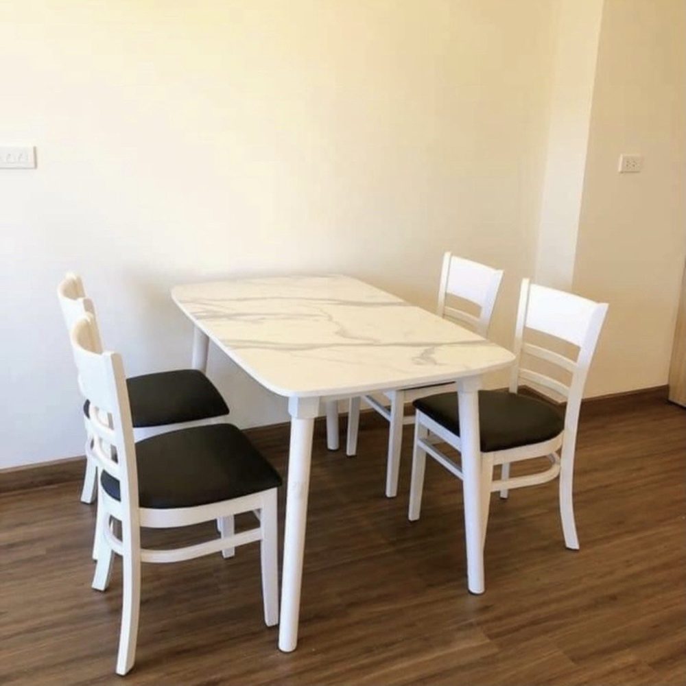 Bộ Bàn Ăn CaBin 4 Ghế Giả Đá Trắng - BGA12 1