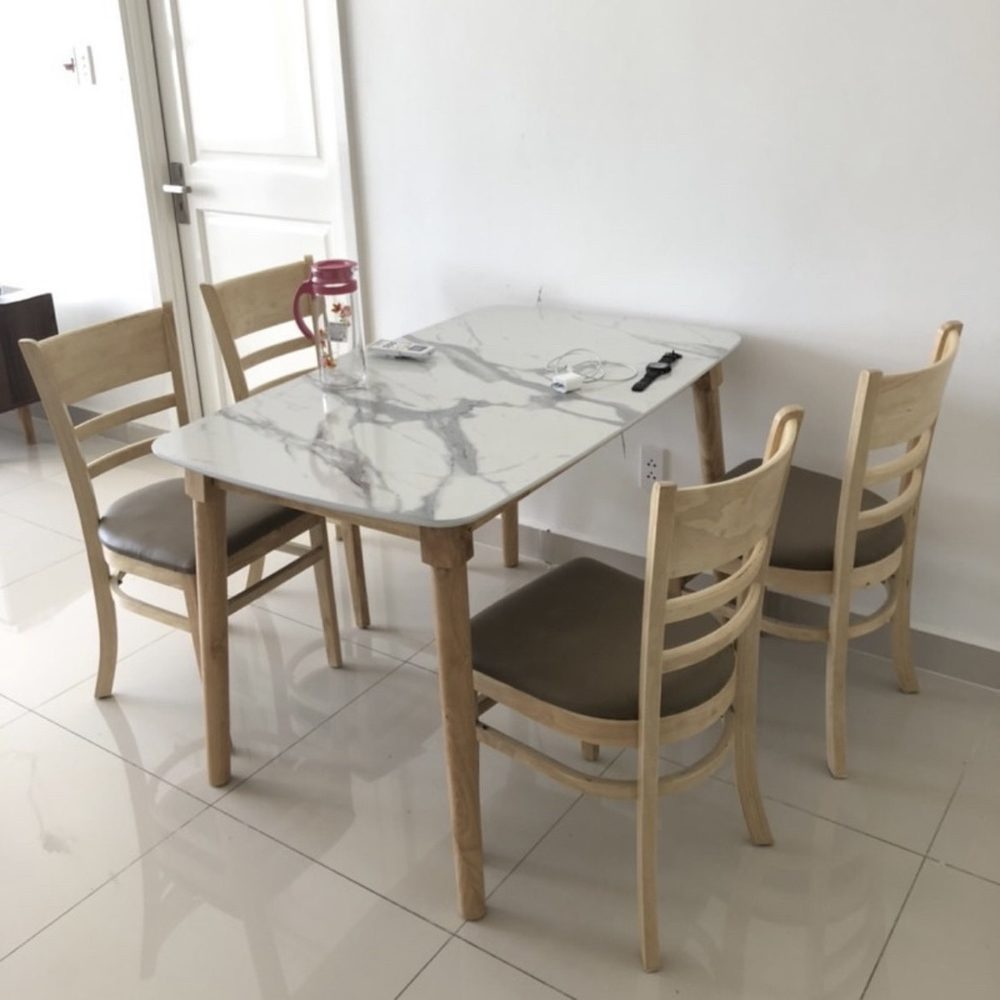 [BGA13] Bộ Bàn Ăn CaBin 4 Ghế Màu Gỗ Tự Nhiên - BGA13