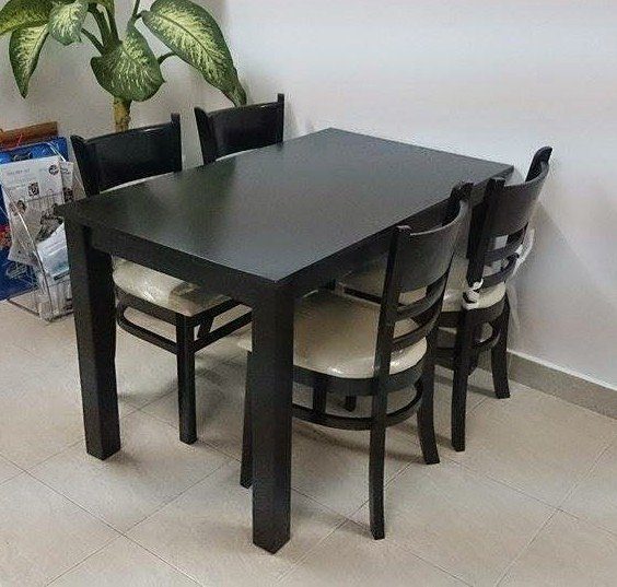 Bộ Bàn Ăn 4 Ghế CaBin Màu Đen - BGA14 1