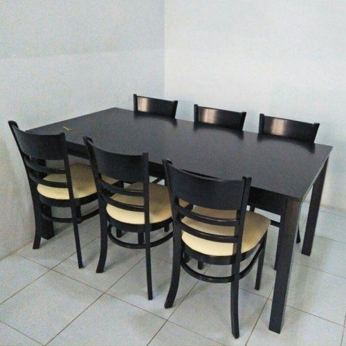 [BGA19] Bộ Bàn Ăn Cabin 6 Ghế Gỗ Màu Đen - BGA19