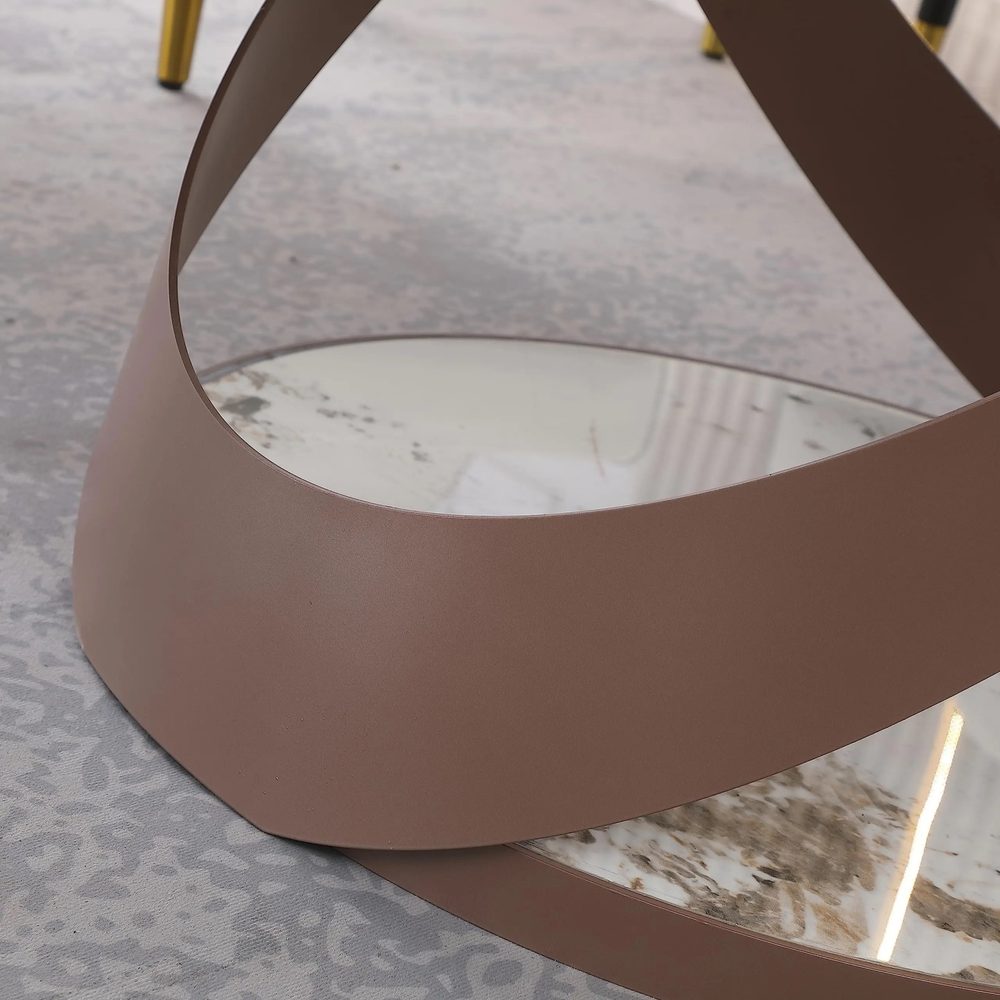 Bàn Ăn Xoay Tròn Chân OVAL Đế Đá - BA20 4