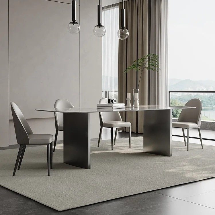 Bàn Ăn Mặt Đá Ceramic Chân Sắt Hiện Đại - BA21 1