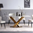 Bàn Ăn Gia Đình Chân Chữ X Mạ Vàng - BA28 1