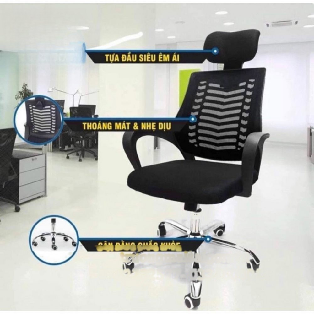 Ghế Xoay Văn Phòng Có Tựa Đầu Dày - GX5 3