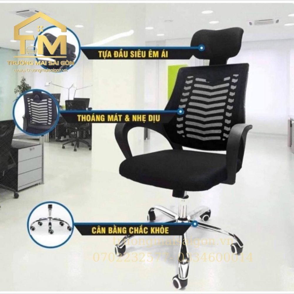 Ghế Xoay Văn Phòng Có Tựa Đầu Dày - GX5 3