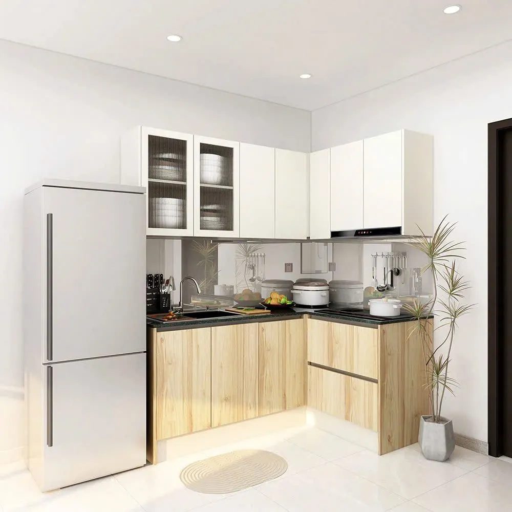 [TB32] Tủ Bếp Chữ L Gỗ MDF Giá Rẻ Sài Gòn - TB32