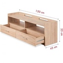 Kệ Tivi Gỗ MDF 2 Ngăn Kéo Và Kệ Mở Đối Xứng - KTV29 4