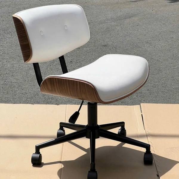 Ghế Xoay Văn Phòng Nệm Da Lưng Thấp Chân Sắt 1