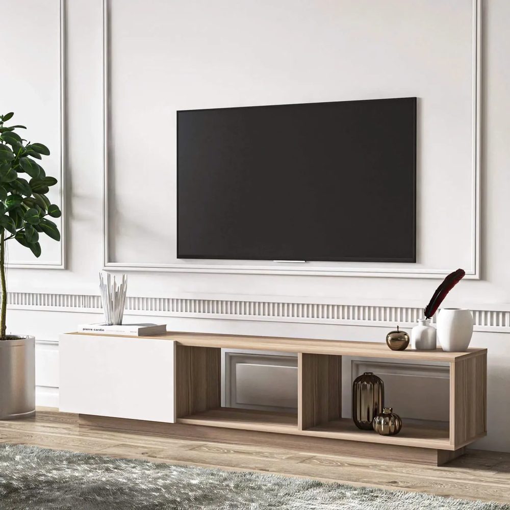 Kệ Tivi Dáng Thấp Phối Cánh Lật Và Kệ Mở - KTV27 4