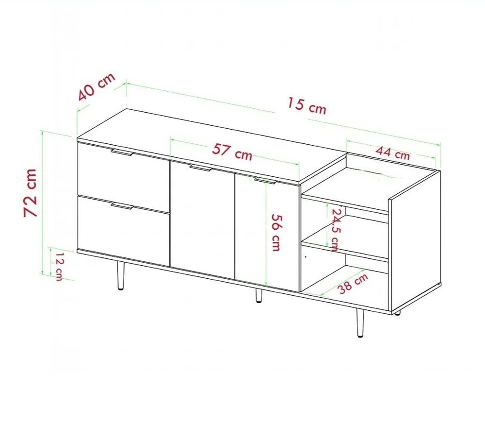 Kệ Tivi Có Ngăn Kéo Tích Hợp Cánh Mở Và Kệ Trang Trí - KTV26 5