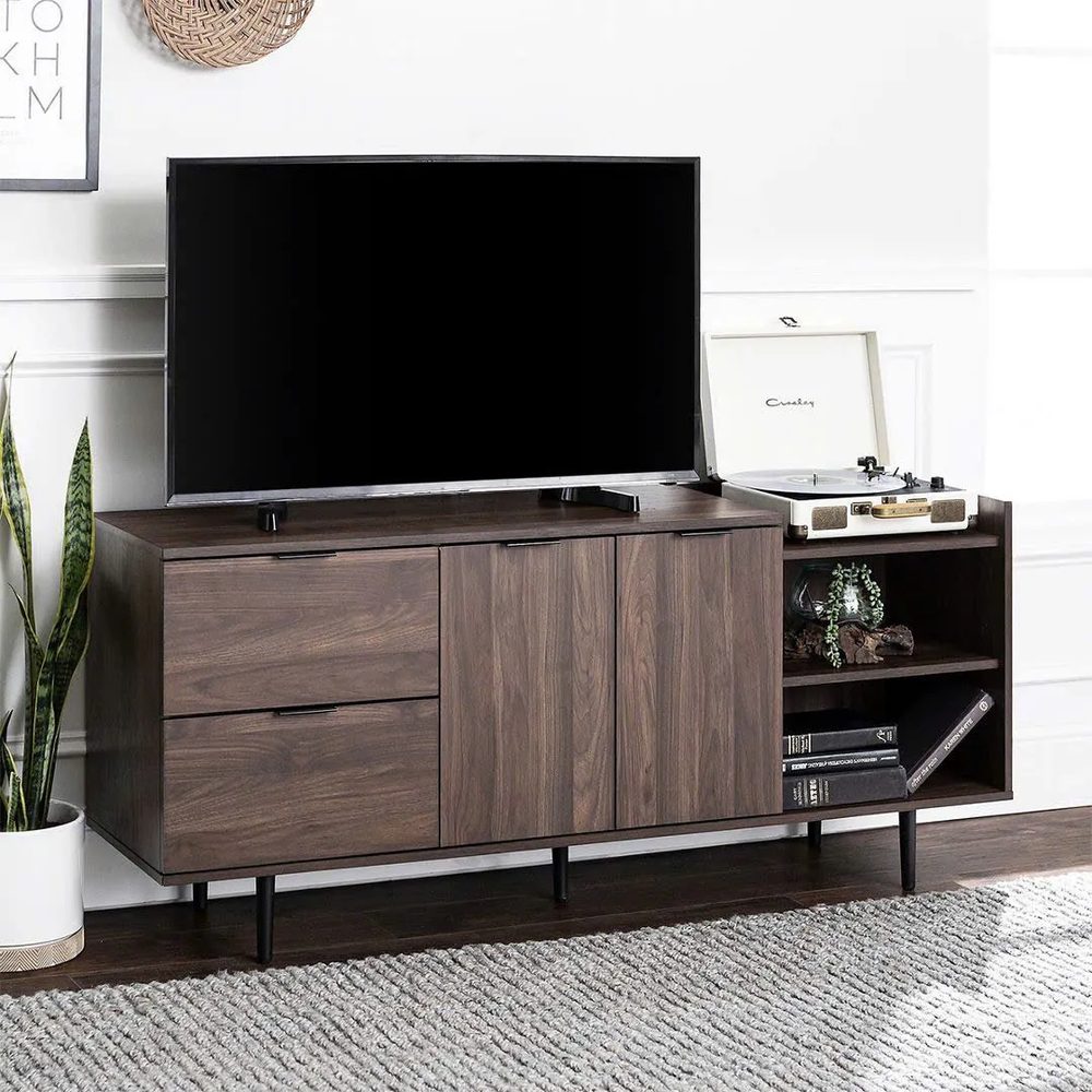 [KTV26] Kệ Tivi Có Ngăn Kéo Tích Hợp Cánh Mở Và Kệ Trang Trí - KTV26