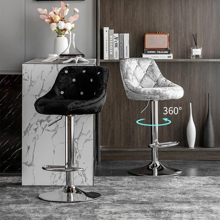 Ghế Bar Nệm Đính Cúc Chân Mạ - QB15 5