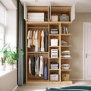 Tủ Quần Áo MDF Cửa Lùa Có Kệ Trang Trí Bên Hông - TQA40 2