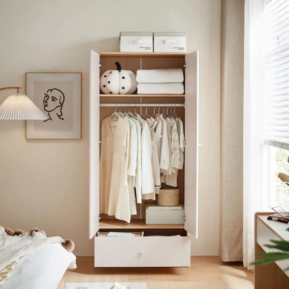 Tủ Quần Áo 2 Cánh Có Ngăn Kéo Dưới Hiện Đại - TQA38 5