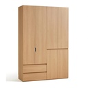 Tủ Quần Áo Cao 2m4 3 Cánh 2 Ngăn Kéo - TQA34 4