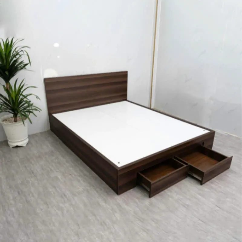 Giường Ngủ Gỗ Công Nghiệp Đầu Trơn - GN22 1