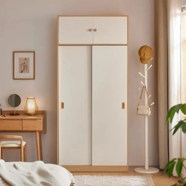 Tủ Quần Áo 2 Cánh Cửa Lùa Có Ngăn Tủ Trên - TQA31 4