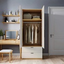 Tủ Quần Áo Gỗ MDF 2 Cánh Tối Giản Có Hộc Kéo - TQA29 3