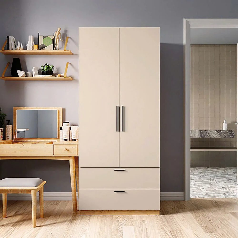 [TQA29] Tủ Quần Áo Gỗ MDF 2 Cánh Tối Giản Có Hộc Kéo - TQA29