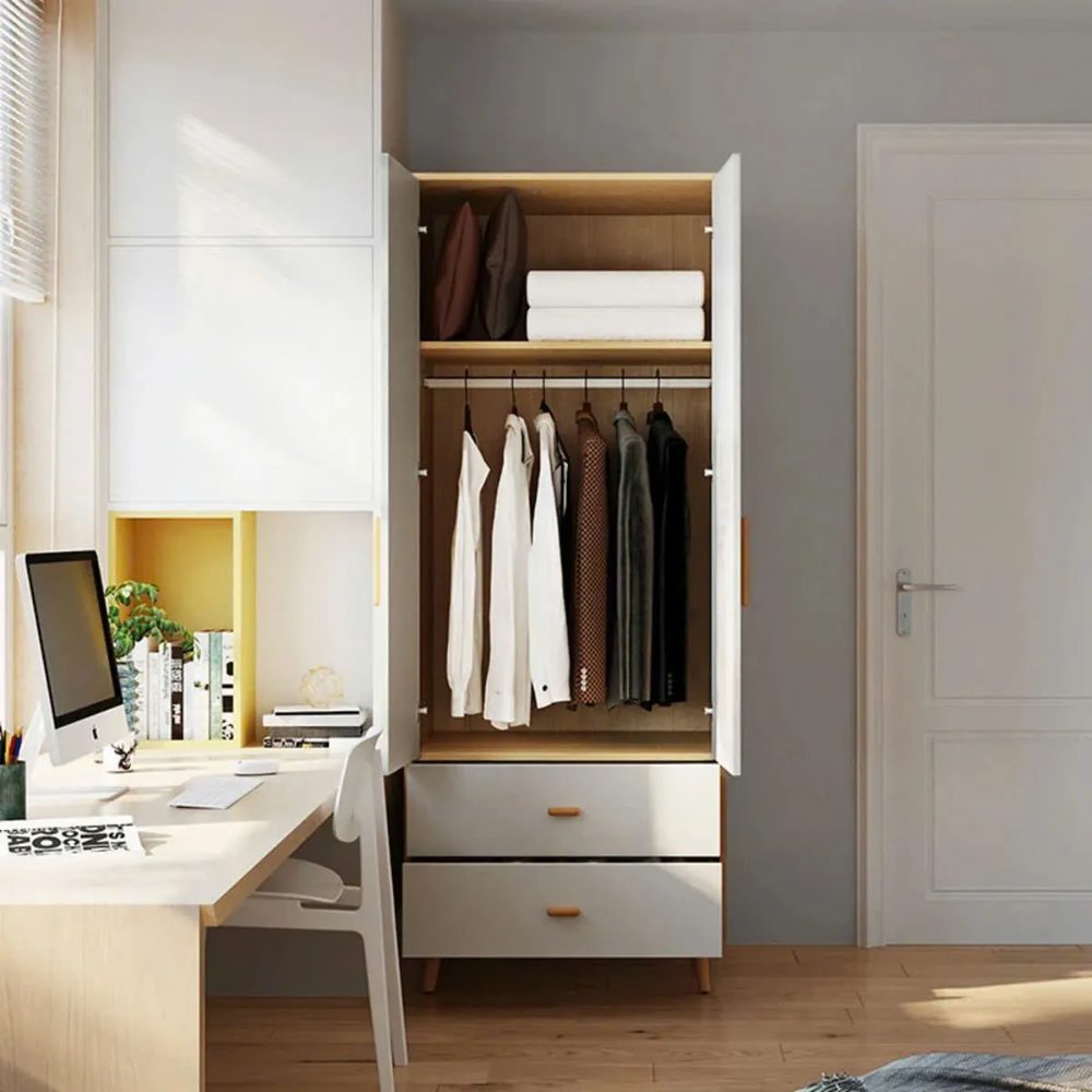 Tủ Quần Áo 2 Cánh Thiết Kế Ngăn Kéo Đa Năng - TQA26 2
