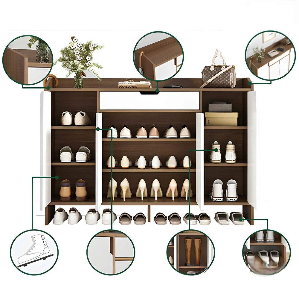 Tủ Giày Dép 4 Cánh Gỗ MDF - KGD23 2