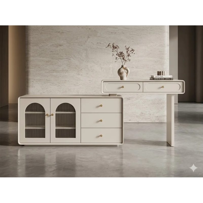[(2608] Bàn Trang Điểm Tủ Kính Cánh Vòm Sang Trọng - BTD47