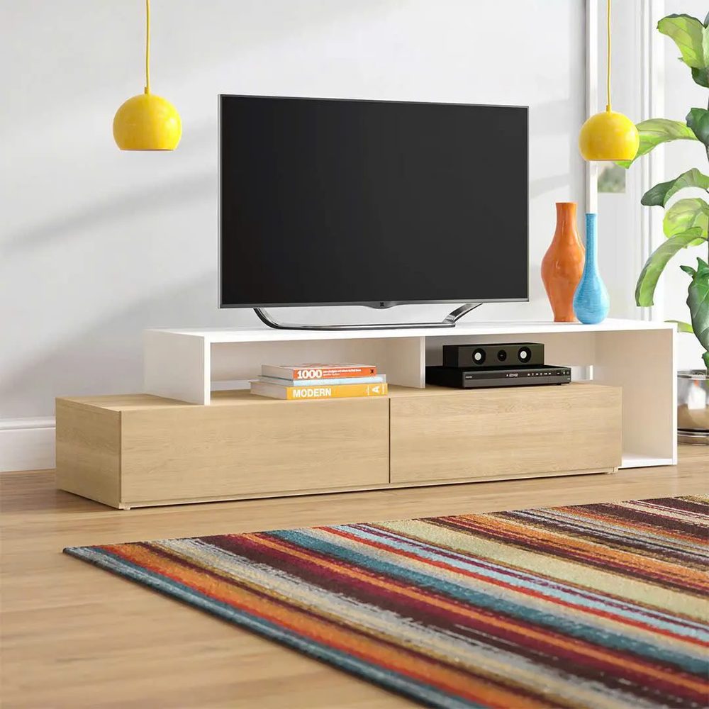 [KTV9] Kệ Tivi Gỗ Thiết Kế 2 Tầng Ngăn Kéo Ẩn Hiện Đại - KTV9