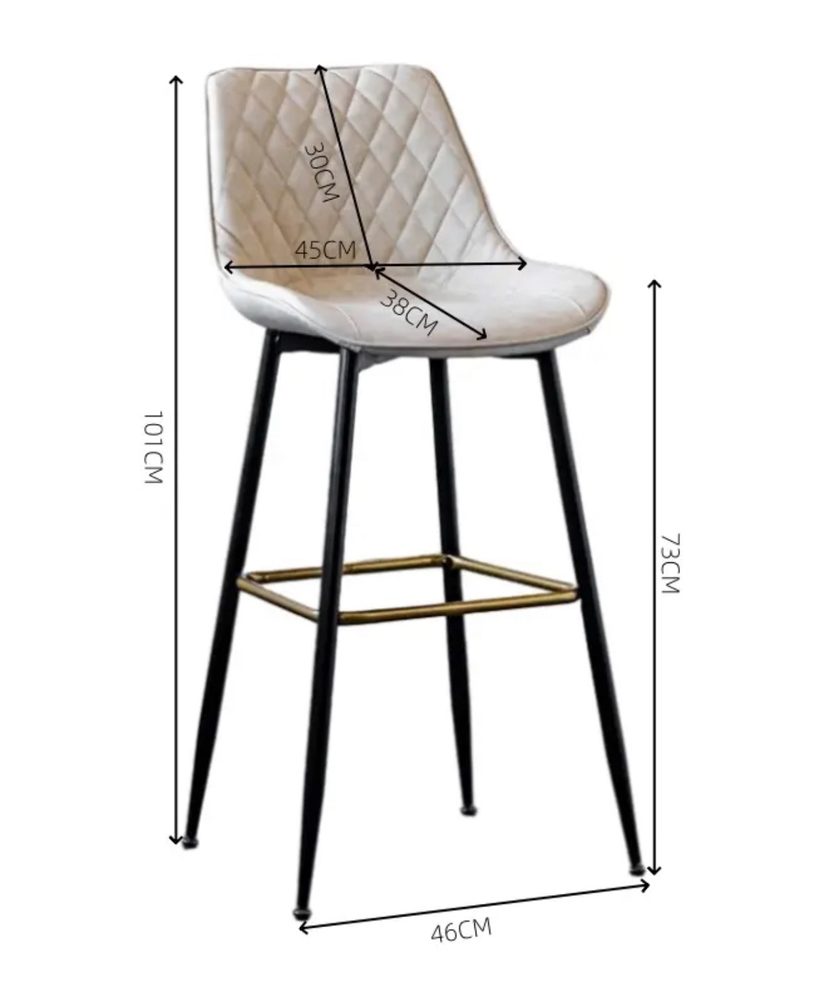 Ghế Bar Bọc Da Chân Sắt Tĩnh Điện - QB35 4