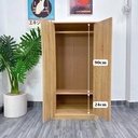 Tủ Quần Áo Gỗ Công Nghiệp 2 Cánh Đơn Giản Hiện Đại - TQA22 1
