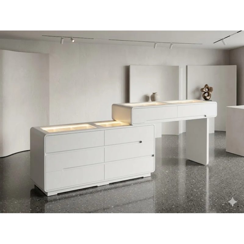 Bàn Trang Điểm Mặt Kính Đèn LED Hiện Đại - BTD49 1