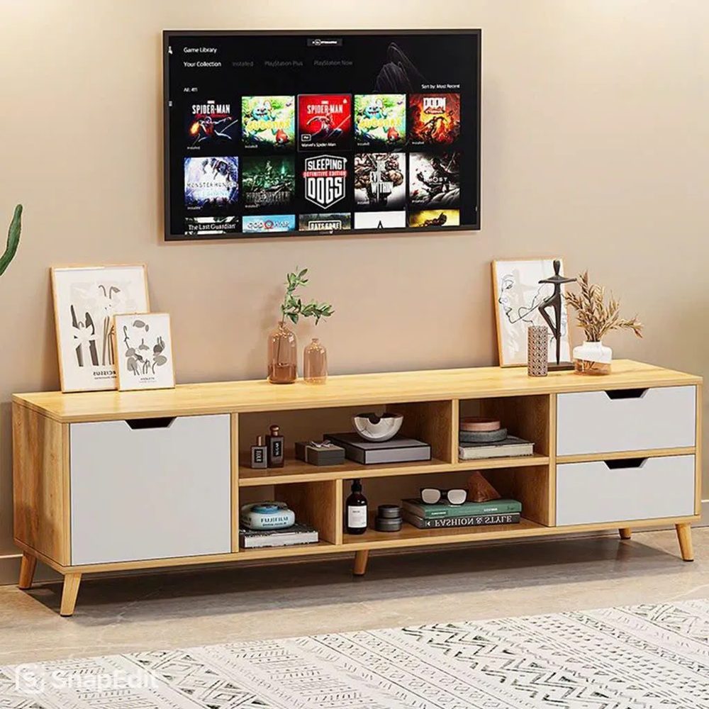 Kệ Tivi Gỗ Hiện Đại Kết Hợp Ngăn Kéo - KTV4 2