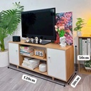 Kệ Tivi Gỗ 2 Cánh Mở Đa Năng Có Ngăn Kệ Trang Trí - KTV3 4