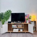 Kệ Tivi Gỗ 2 Cánh Mở Đa Năng Có Ngăn Kệ Trang Trí - KTV3 5