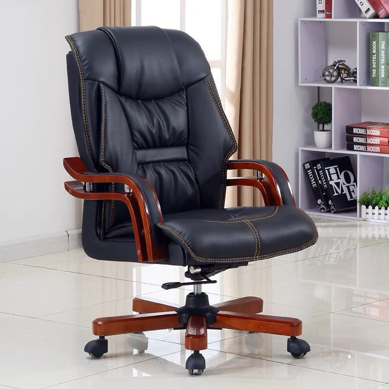 Ghế Giám Đốc Lưng Ghế Bọc Da Tay Gỗ Sơn Pu- GGĐ8 1