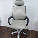 Ghế Xoay Văn Phòng Lưng Lưới Xám Tựa Đầu Êm Ái 1