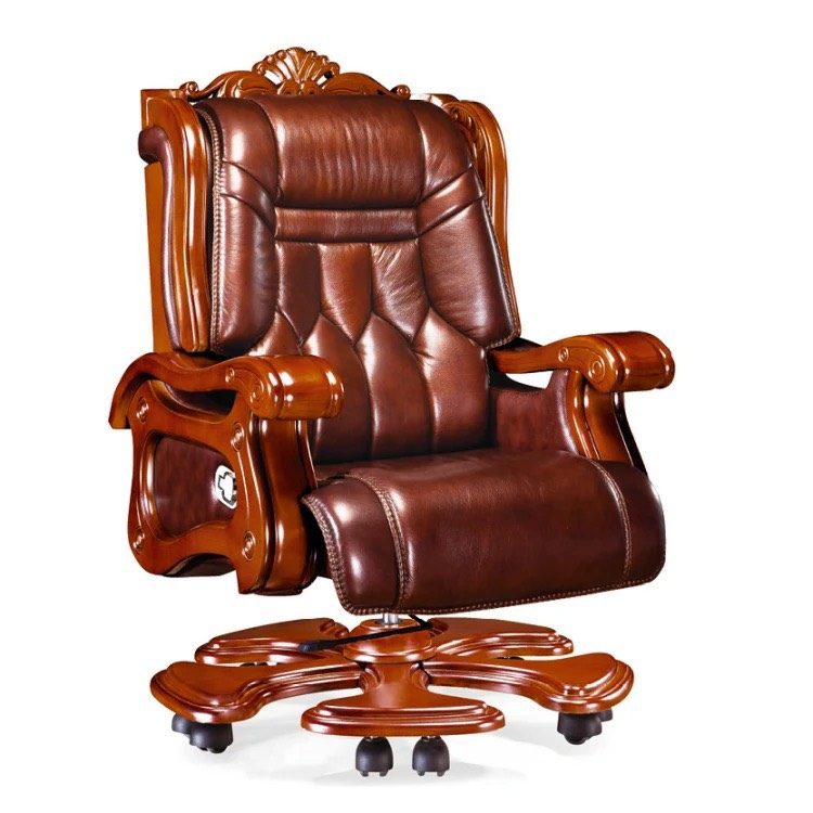Ghế Giám Đốc Tay Gỗ Da Thật - GGĐ16 1