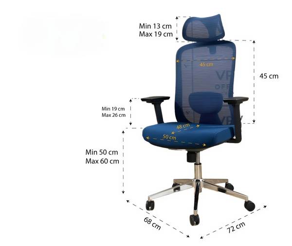 Ghế Xoay Công Thái Học Lưng Lưới Hỗ Trợ Cột Sống 1