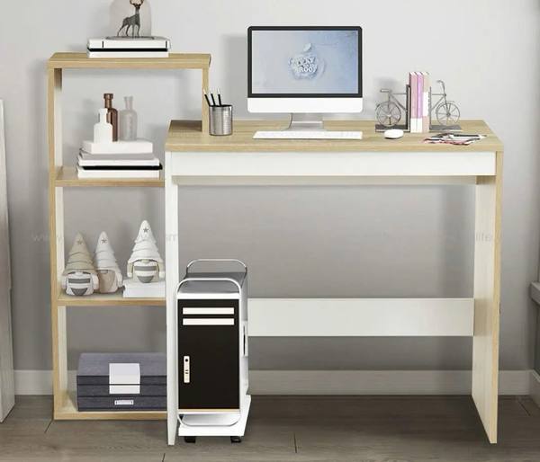 Bàn Làm Việc Gỗ Kèm Kệ Sách 3 Tầng Góc Trái 1
