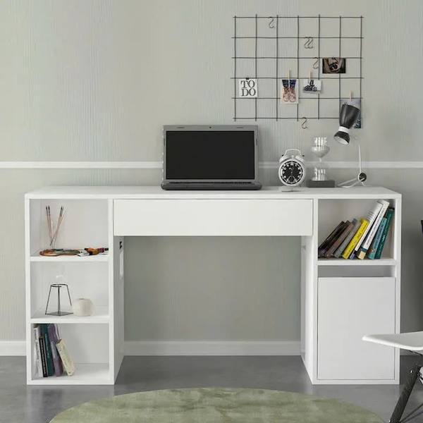 [BG78] Bàn Làm Việc Gỗ Kèm Kệ Trang Trí 2 Bên Hiện Đại - BG78