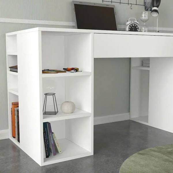 Bàn Làm Việc Gỗ Kèm Kệ Trang Trí 2 Bên Hiện Đại 1
