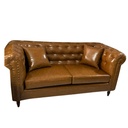 Ghế Sofa Bọc Da Nâu Trung Tính - SF39