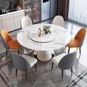 Bàn Ăn Tròn Xoay Hiện Đại Mặt Đá Phiến - BA17
