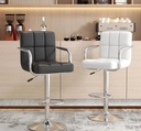 Ghế Bar Da Lưng Vuông Có Tay - QB19