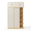 Tủ Quần Áo MDF Cửa Lùa Có Kệ Trang Trí Bên Hông - TQA40